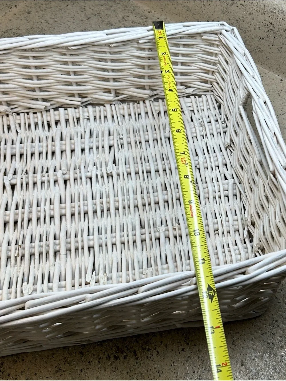 Set of Two White Wicker Storage Baskets - Versatile Home Accents Organizer
